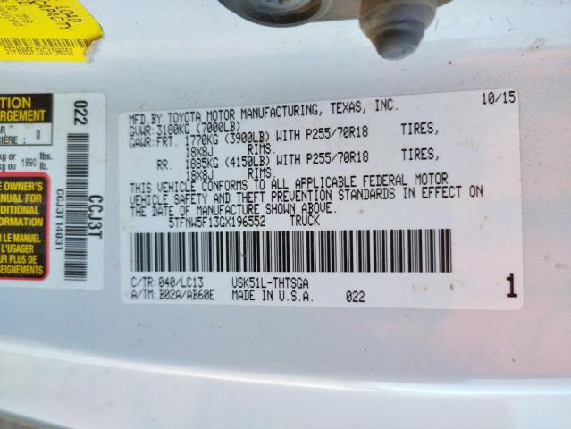 2016 TOYOTA TUNDRA SR 5TFNW5F13GX196552