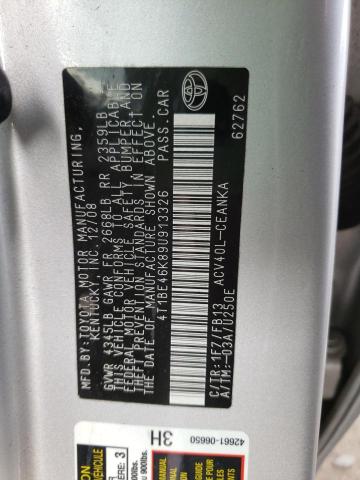 4T1BE46K89U913326 Toyota Camry 2009. Фото: 9