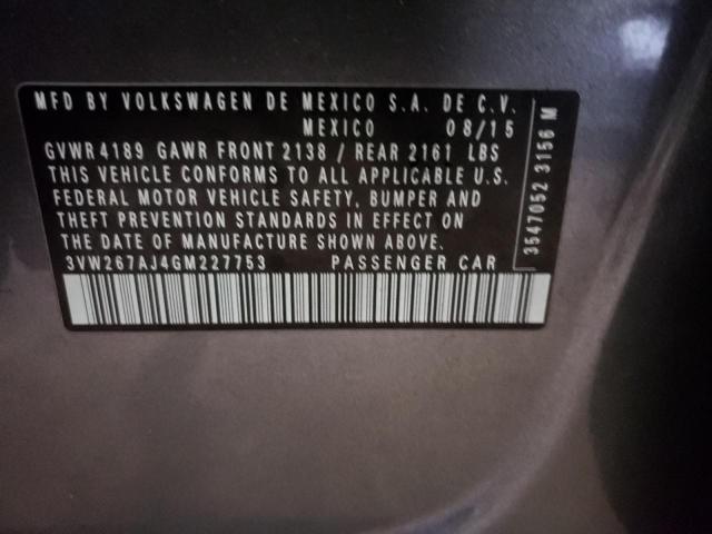 2016 VOLKSWAGEN JETTA S 3VW267AJ4GM227753