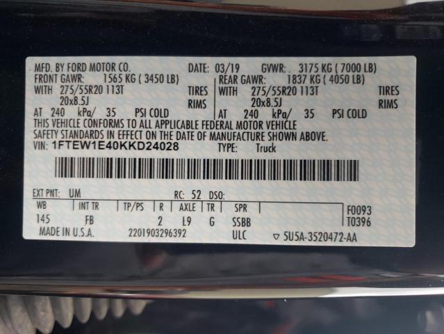 2019 FORD F150 SUPER 1FTEW1E40KKD24028