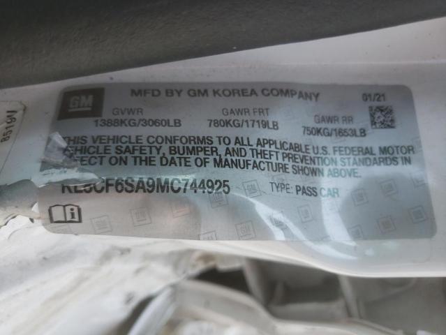 2021 CHEVROLET SPARK 2LT KL8CF6SA9MC744925