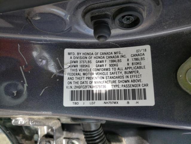 2018 HONDA CIVIC EX 2HGFC2F74JH579736