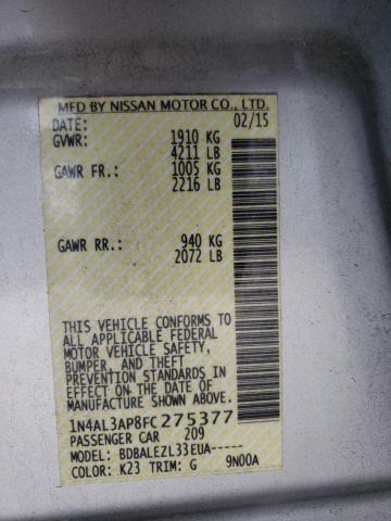 2015 NISSAN ALTIMA 2.5 1N4AL3AP8FC275377