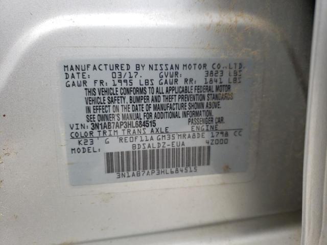 2017 NISSAN SENTRA S 3N1AB7AP3HL684515