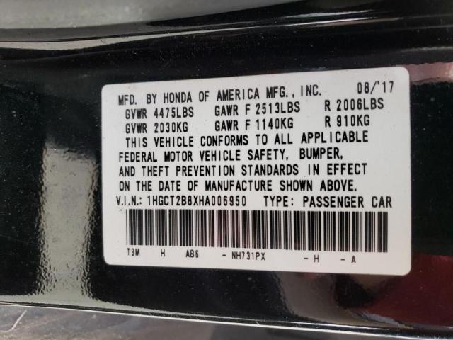 2017 HONDA ACCORD EXL 1HGCT2B8XHA006950