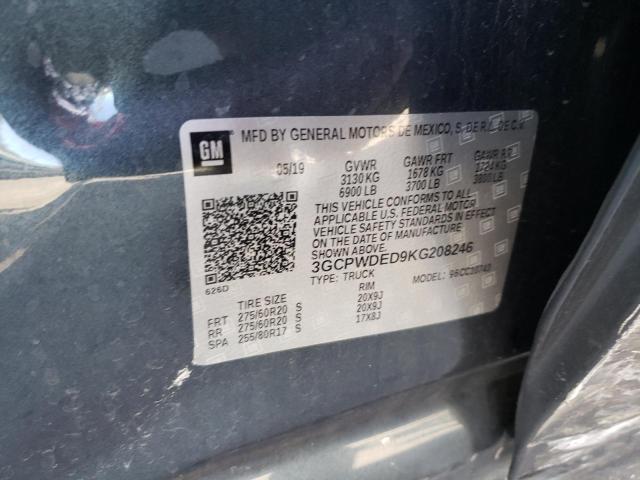 2019 CHEVROLET 1500 3GCPWDED9KG208246