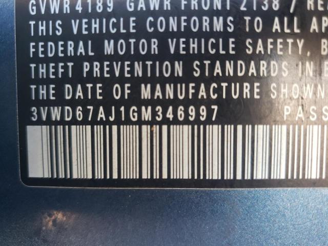 2016 VOLKSWAGEN JETTA SE 3VWD67AJ1GM346997