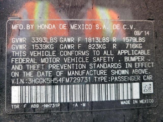 2015 HONDA FIT LX 3HGGK5H54FM729731