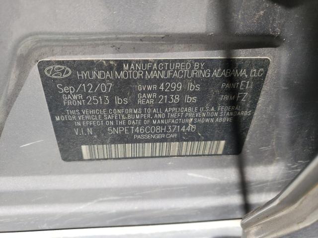 5NPET46C08H371440 Hyundai Sonata Gls 2008. Фото: 9
