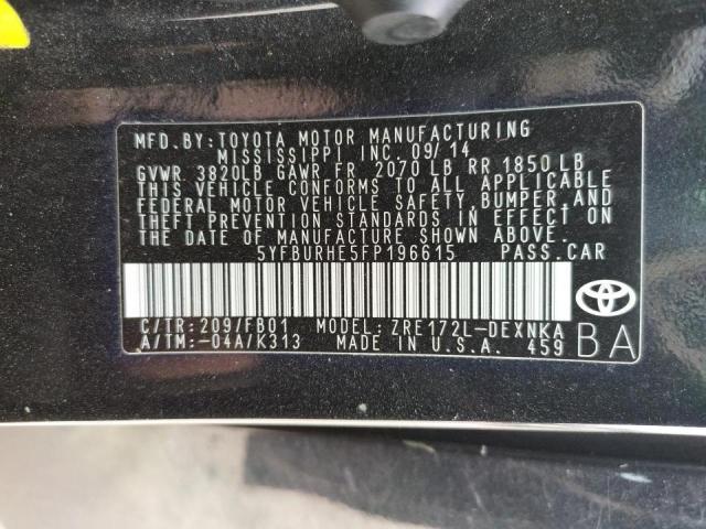 2015 TOYOTA COROLLA L 5YFBURHE5FP196615