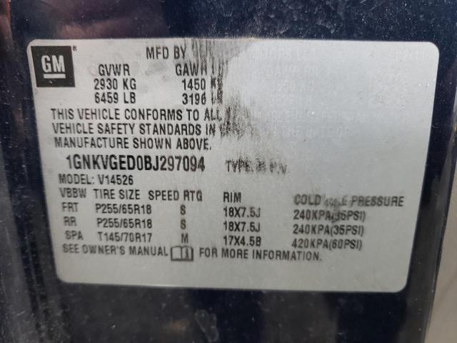 1GNKVGED0BJ297094 Chevrolet Traverse L 2011. Фото: 9