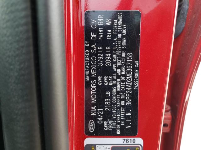 2021 KIA FORTE FE 3KPF24AD2ME367153