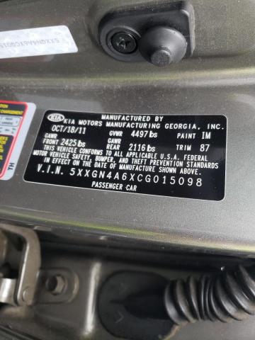 5XXGN4A6XCG015098 Kia Optima Ex 2012. Фото: 9