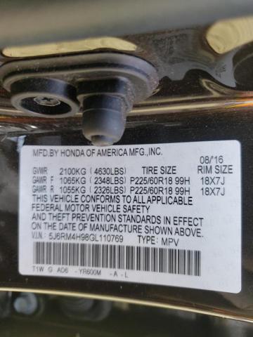 5J6RM4H98GL110769 Honda Cr-V Touri 2016. Фото: 9