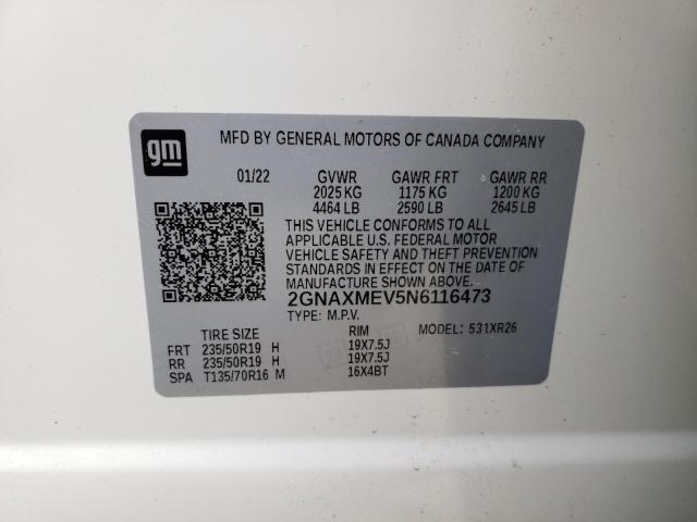 2022 CHEVROLET EQUINOX RS 2GNAXMEV5N6116473