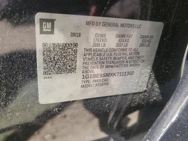 2019 CHEVROLET CRUZE LT 1G1BE5SMXK7111360