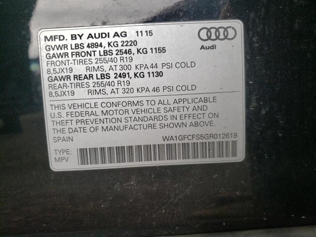 2016 AUDI Q3 PRESTIG WA1GFCFS5GR012619