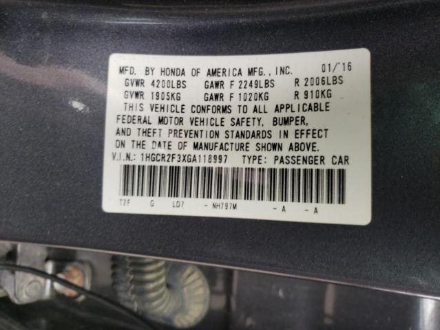 2016 HONDA ACCORD LX 1HGCR2F3XGA118997