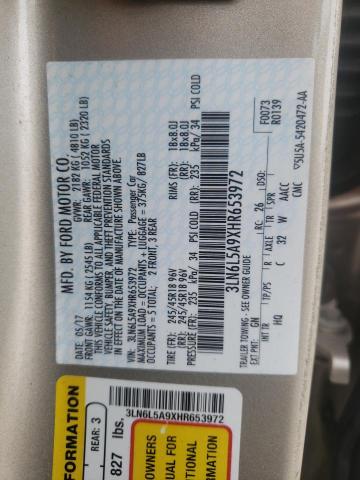 2017 LINCOLN MKZ PREMIE 3LN6L5A9XHR653972