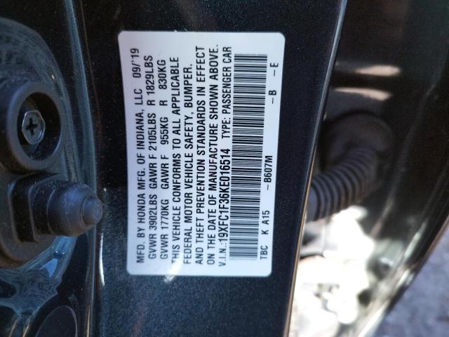 2019 HONDA CIVIC EX 19XFC1F36KE016514