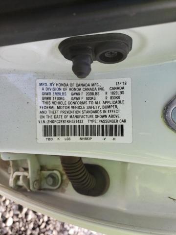 2019 HONDA CIVIC SPOR 2HGFC2F81KH521433