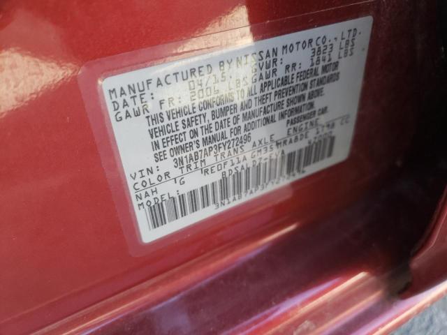 3N1AB7AP3FY272496 Nissan Sentra S 2015. Фото: 9