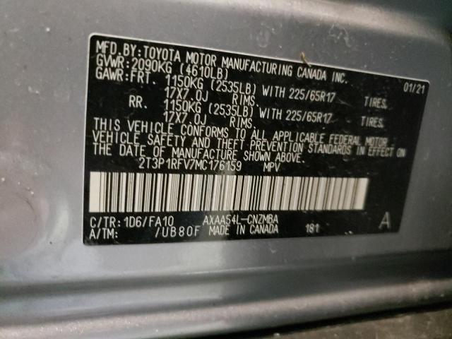 2021 TOYOTA RAV4 XLE 2T3P1RFV7MC176159