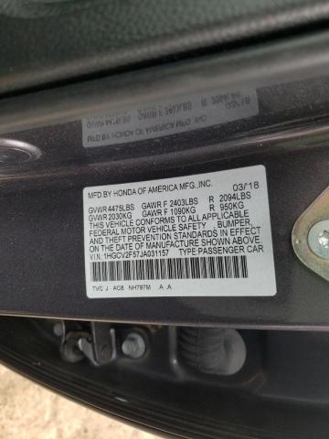 1HGCV2F57JA031157 Honda Accord Exl 2018. Фото: 9