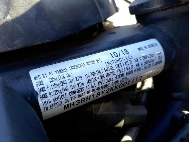 2019 YAMAHA YZFR3 A MH3RH18Y2KK001112