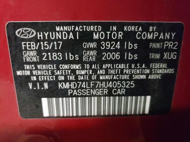 KMHD74LF7HU405325 Hyundai Elantra Se 2017. Фото: 9