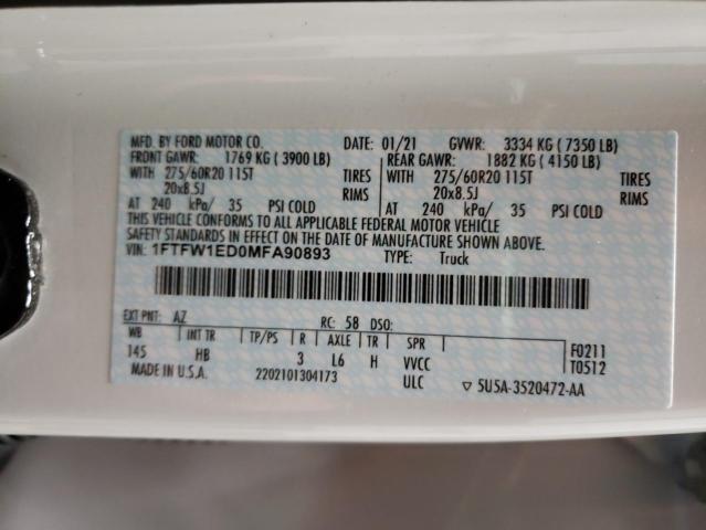 2021 FORD F-150 1FTFW1ED0MFA90893