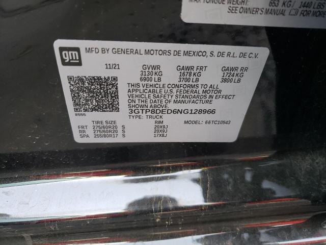 2022 GMC SIERRA 3GTP8DED6NG128966