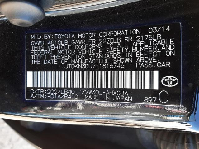 JTDKN3DU7E1816746 Toyota Prius 2014. Фото: 9
