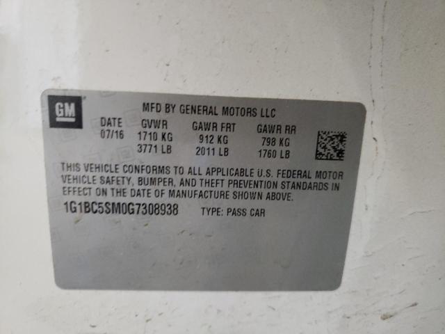 2016 CHEVROLET CRUZE LS 1G1BC5SM0G7308938