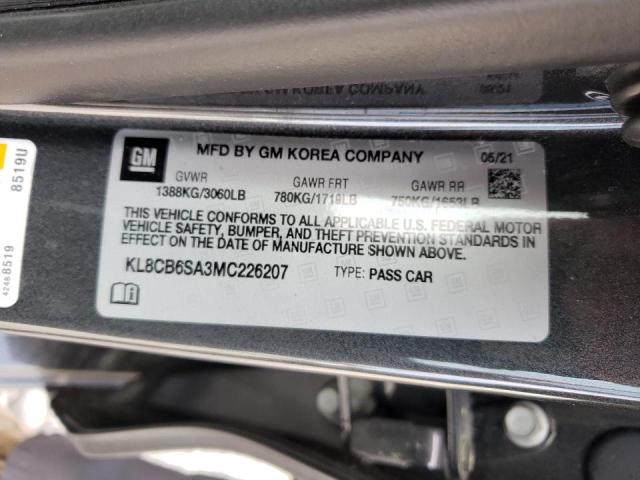 2021 CHEVROLET SPARK KL8CB6SA3MC226207