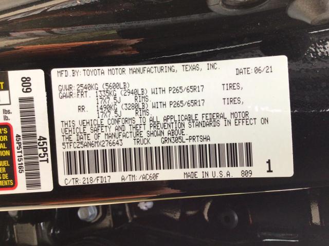 2021 TOYOTA TACOMA DOU 5TFCZ5AN6MX276643