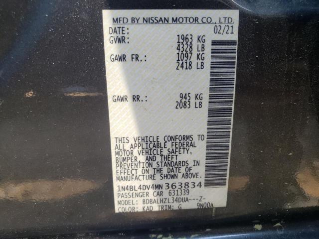 2021 NISSAN ALTIMA SV 1N4BL4DV4MN363834