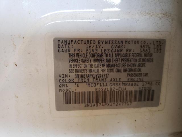 2018 NISSAN SENTRA S 3N1AB7APXJY247717