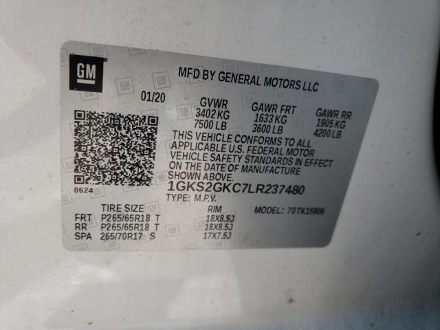1GKS2GKC7LR237480 Gmc Yukon Xl K 2020. Фото: 9