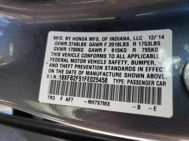 2015 HONDA CIVIC LX 19XFB2F51FE025458