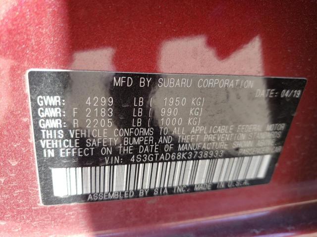 4S3GTAD68K3738933 Subaru Impreza Pr 2019. Фото: 9