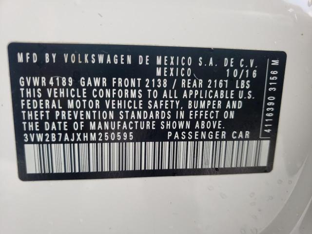 2017 VOLKSWAGEN JETTA S 3VW2B7AJXHM250595