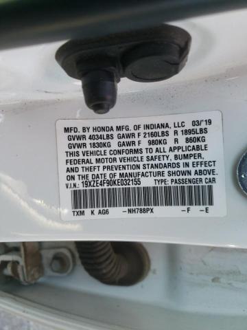 2019 HONDA INSIGHT TO 19XZE4F90KE032155