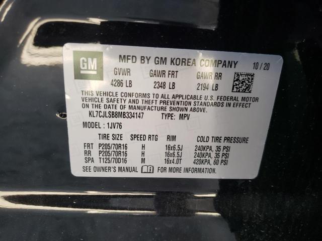 2021 CHEVROLET TRAX 1LT KL7CJLSB8MB334147