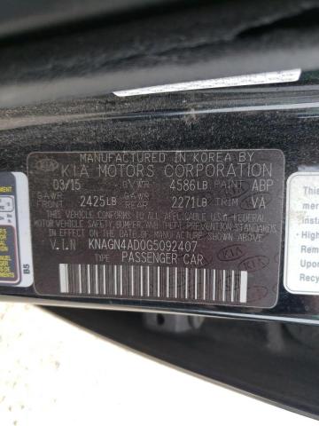 2016 KIA OPTIMA HYB KNAGN4AD0G5092407