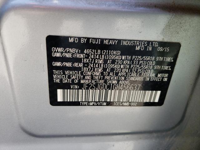 2016 SUBARU FORESTER 2 JF2SJGDC1GH456637