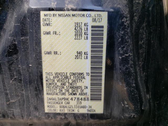 2017 NISSAN ALTIMA 2.5 1N4AL3AP9HC478488