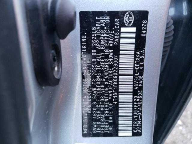 2016 TOYOTA CAMRY LE 4T1BF1FK0GU229007