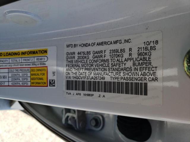 2018 HONDA ACCORD 1HGCV1F37JA267249
