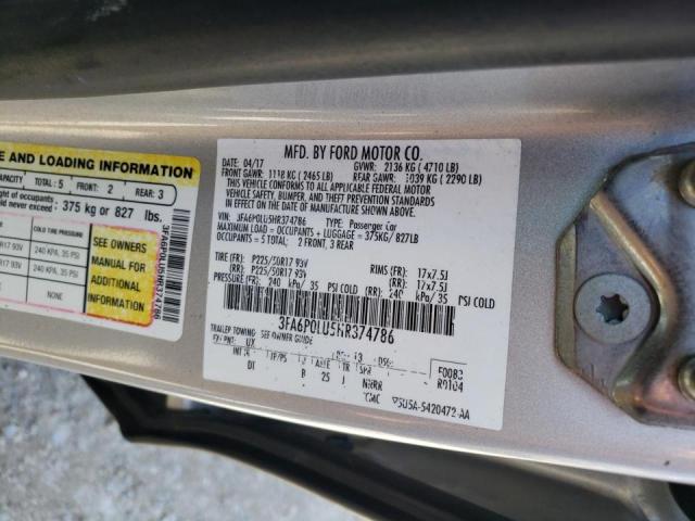 2017 FORD FUSION SE 3FA6P0LU5HR374786